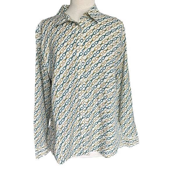 Talbots Shirt Button Collared Equestrian Old Money Wrinkle Resistant Size 14 - Picture 1 of 12